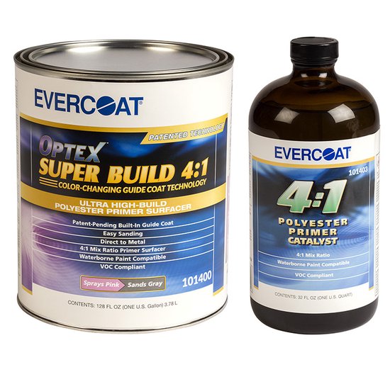 Evercoat Optex Super Build 4:1 primer 101400 with matching polyester primer catalyst 101403 kit