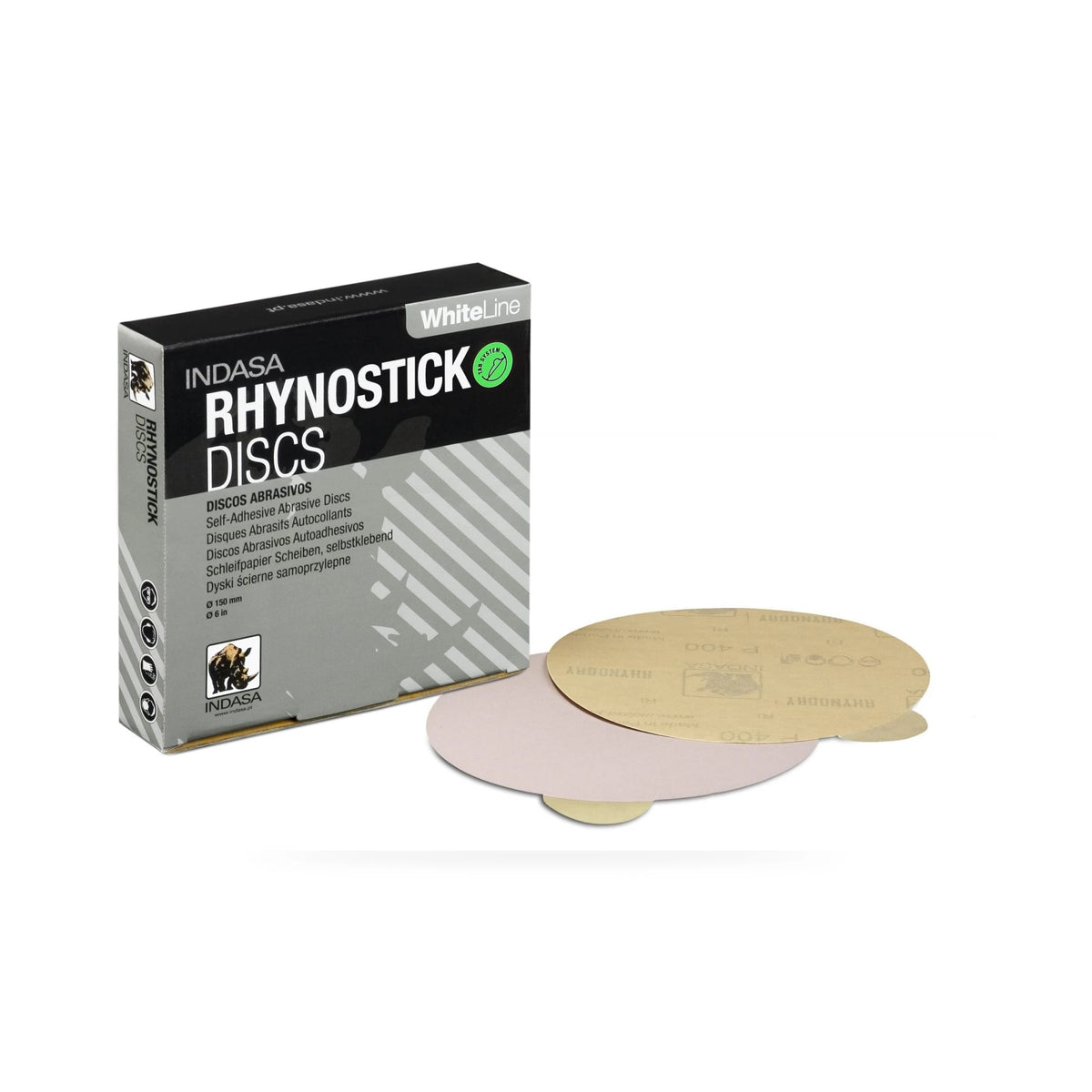 Indasa Rhynostick White Line Sticky Discs – 150mm – Indasa